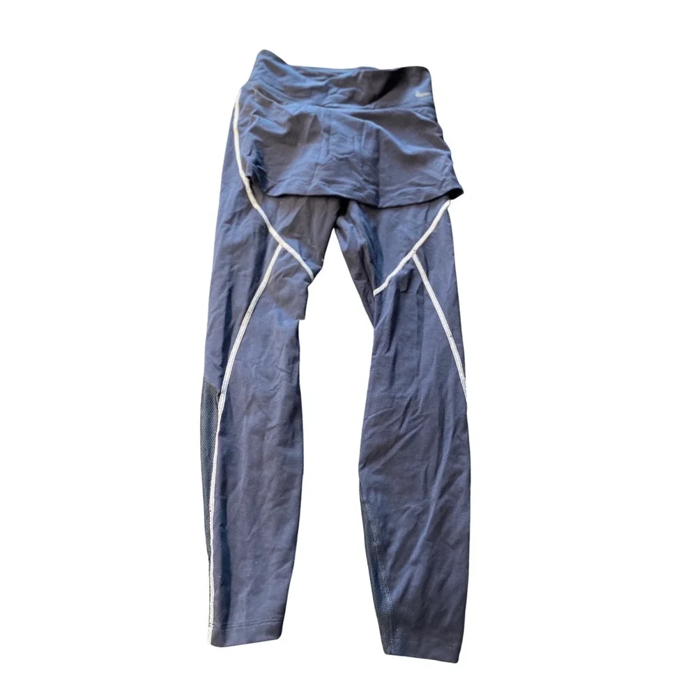 Nike Dri‎ Fit Women's Navy Blue Athletic Leggings Size Small Running Workout